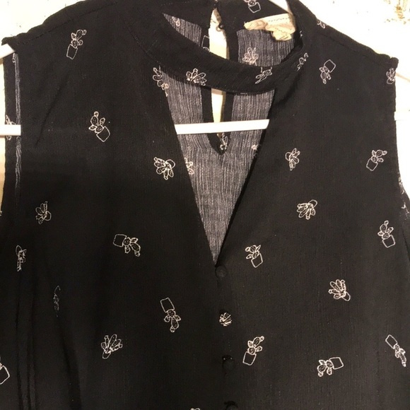 Womens Lightweight 3/4 Sleeve Cold Shoulder Button Down Top by SWEET WANDERER - Picture 6 of 9